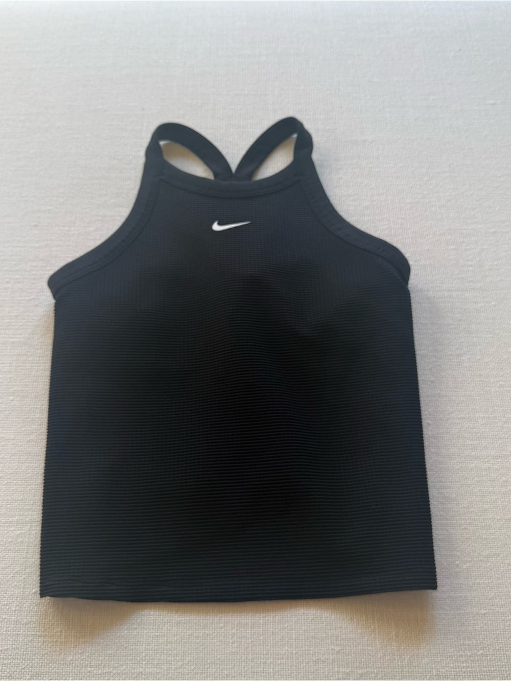 Nike black waffle material halter top size XS